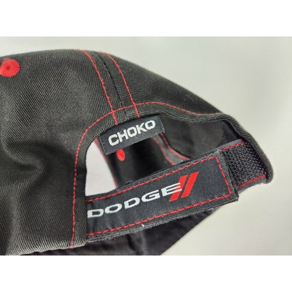 Dodge SRT Supercharged Hellcat Black & Red Hat Cap Choko Adjustable - Picture 8 of 9